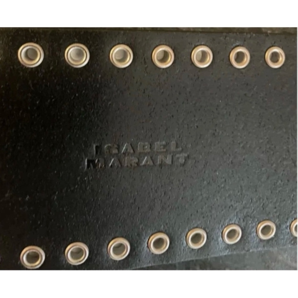 ISABEL MARANT Aliette Black Studded Leather Belt with Stone Accents NEW - 75cm - Picture 8 of 9